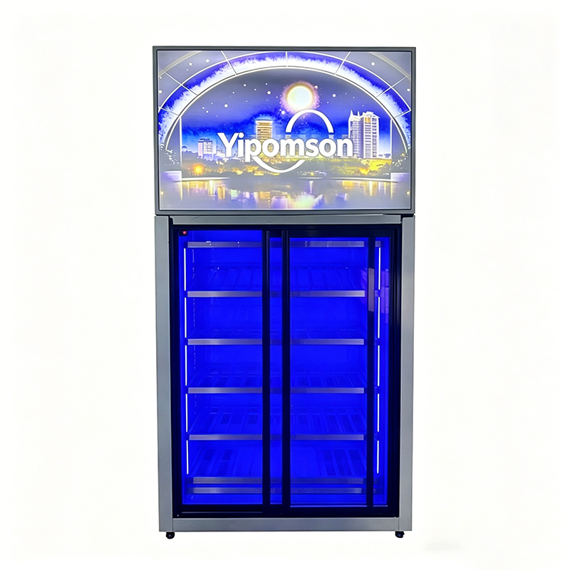 commercial wine cooler with light box