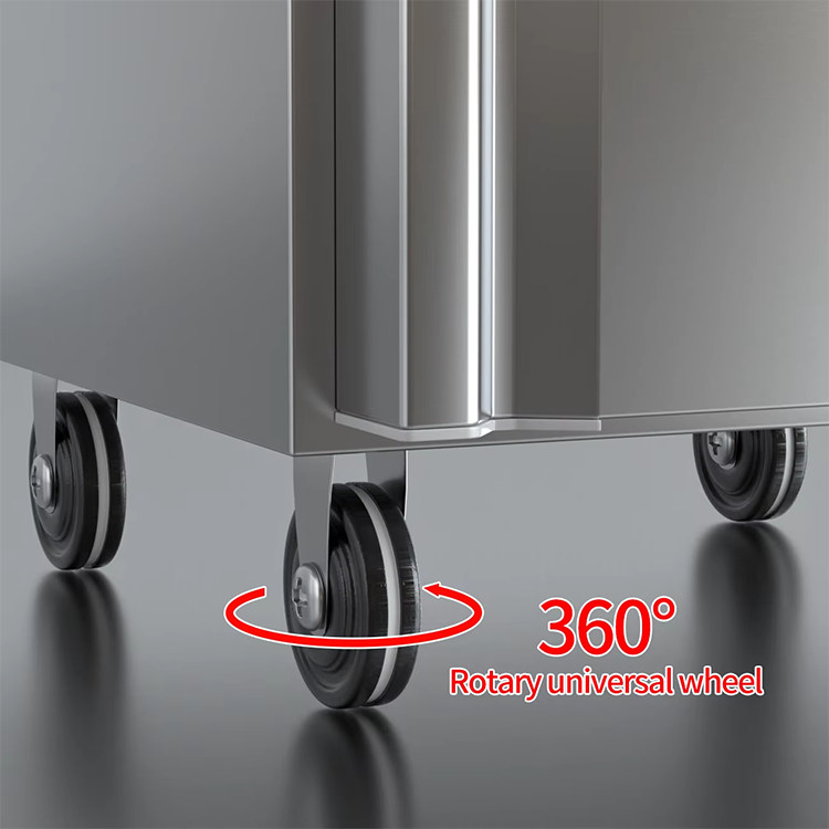 Four-door freezer with wheels