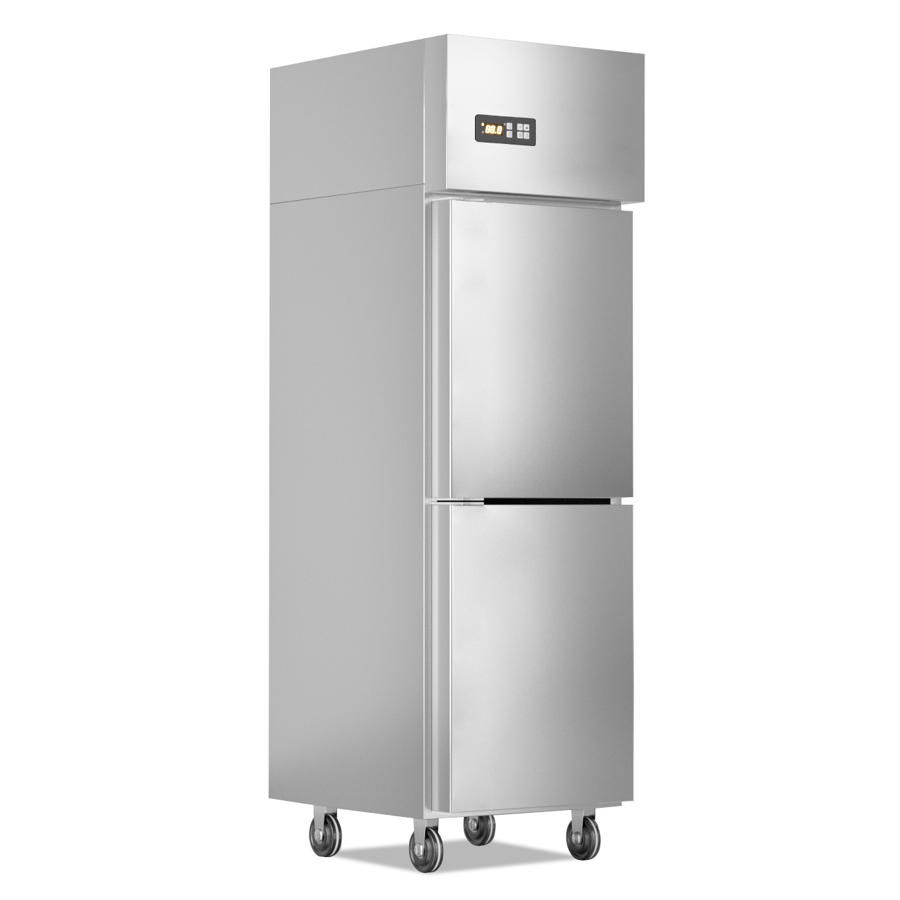 commercial fridge with top mount compressor