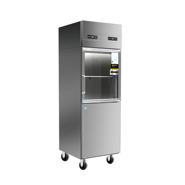 Stainless Steel Glass Door Refrigerator Freezer for Display