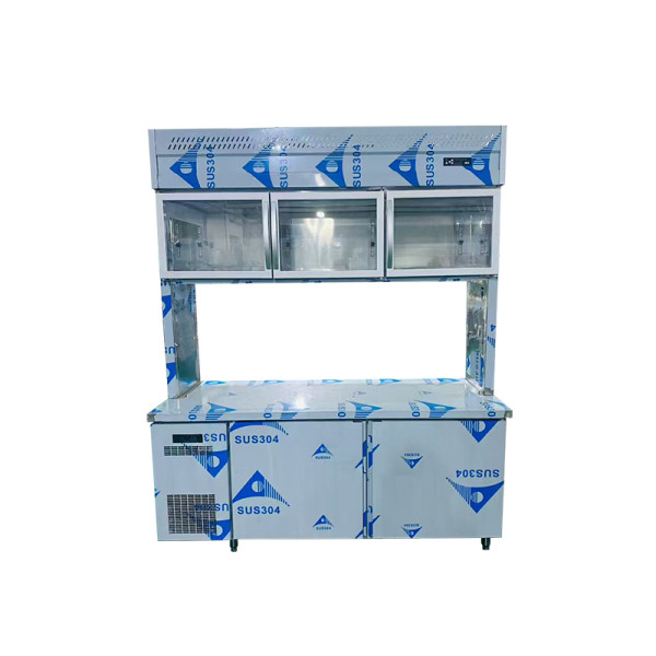 Commercial double layer refrigerator for restaurant