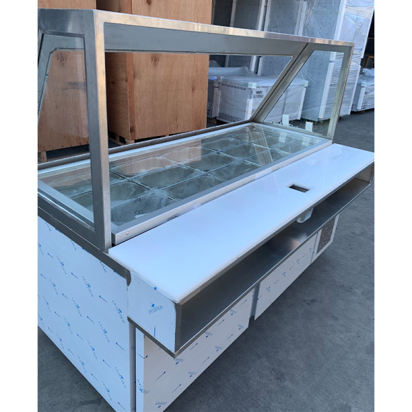 Stainless steel food display refrigerator