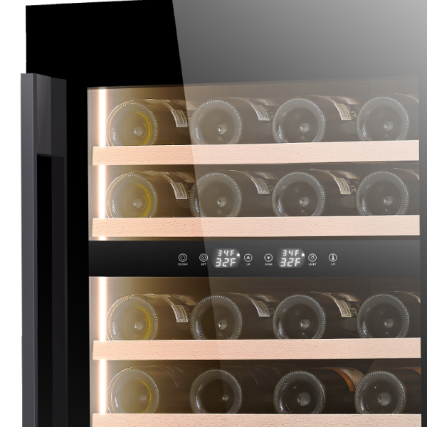 Black Frame Dual-Zone Wine Cooler