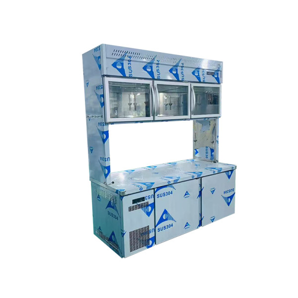 Commercial double layer refrigerator for restaurant