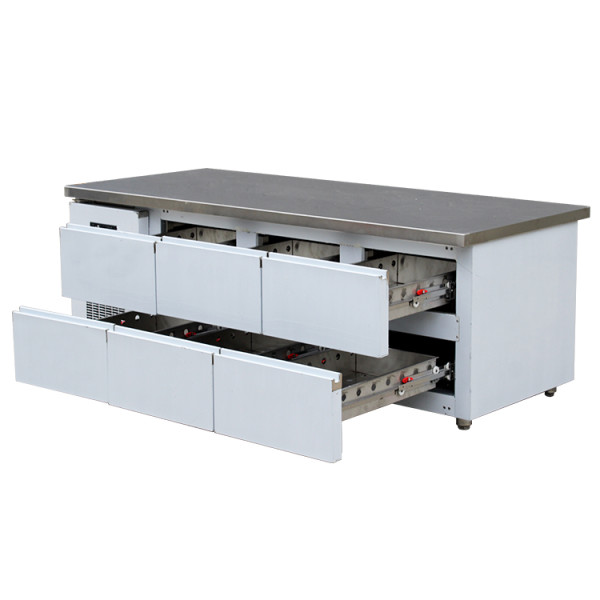 Counter worktable workbench refrigerator with drawer