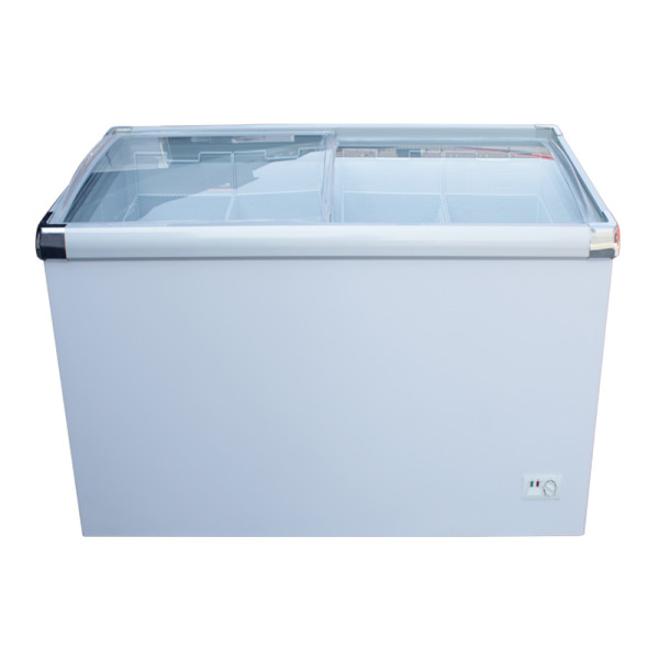 Double glass sliding door island freezer for supermarket