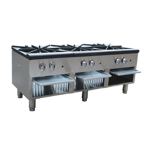 commercial stock pot range 3 burner