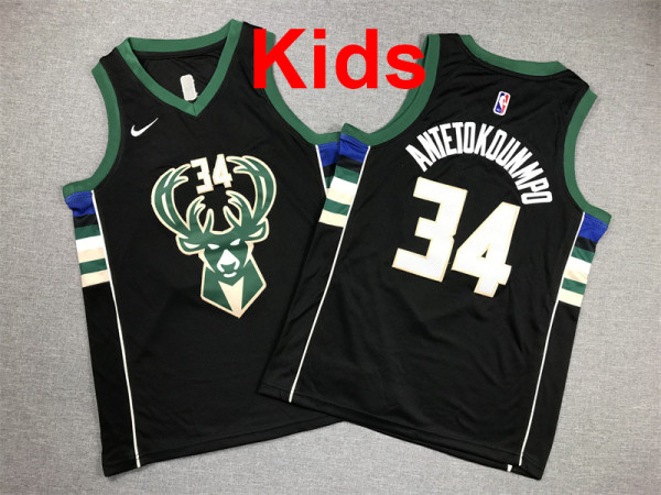 2026  Bucks Top Quality Hot Pressing Kids NBA Jersey