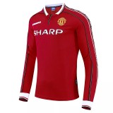 1998-1999 Man Utd Home Long Sleeve Retro Soccer Jersey