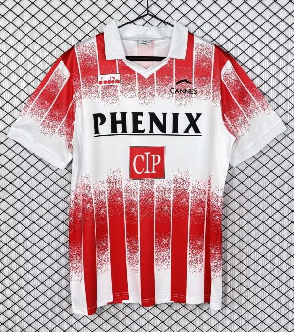 1991-1992 AS Cannes Home Retro Soccer Jersey