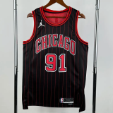 25-26 BULLS RODMAN #91 Black Top Quality Hot Pressing NBA Jersey (Trapeze Edition) 飞人版