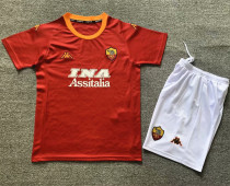 2000-2001 Roma Home Retro Kids Soccer Jersey