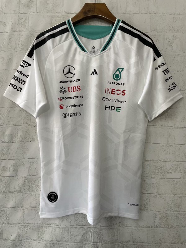 2026 F1 Benz New Pattern Short Sleeve Racing Suit