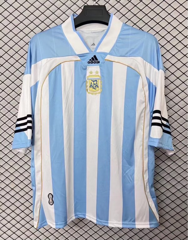 2004-2006 Argentina White Blue Hip-Hop Version Retro Soccer Jersey