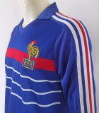 1982-1984 France Home Long Sleeve Retro Soccer Jersey