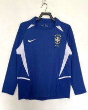2002 Brazil Long sleeves Retro Soccer Jersey