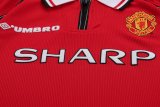1998-1999 Man Utd Home Long sleeves Retro Kids Soccer Jersey