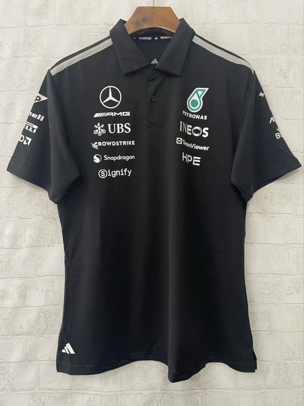 2026 F1 Benz New Pattern Short Sleeve Racing Suit