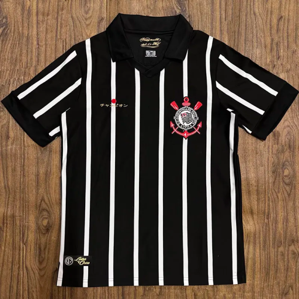 2012 Corinthians Black Special Edition Retro Soccer Jersey