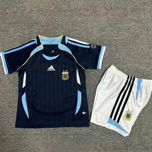 2006 Argentina Away Kids Retro Soccer Jersey