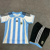 2006 Argentina Home Kids Retro Soccer Jersey