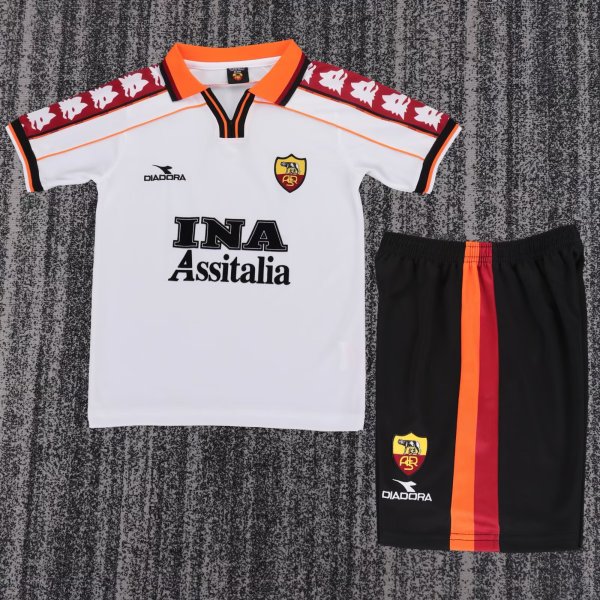 1998-1999 Roma Away Retro Kids Soccer Jersey