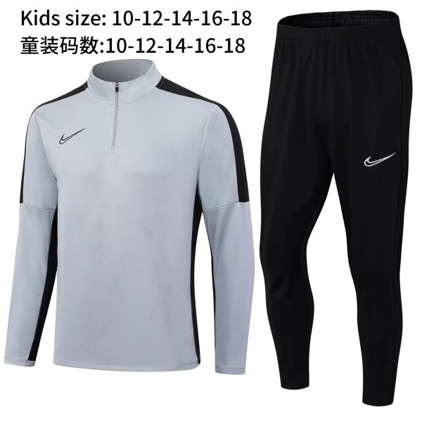 2025 NK Grey Kids Half Pull Tracksuit
