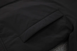 24-25 Marseille Black Hooded Windbreaker Fabric Cotton Coat (橙标)
