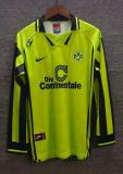 1996 Dortmund Away Black Long sleeves Retro Soccer Jersey