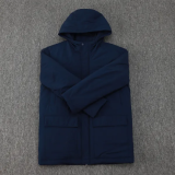 24-25 Palmeiras Royal Blue Hooded Windbreaker Fabric Cotton Coat