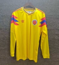 1990 Colombia Long Sleeve Retro Soccer Jersey