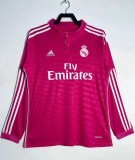 2014-2015 RMA Away Pink Long Sleeve Retro Soccer Jersey