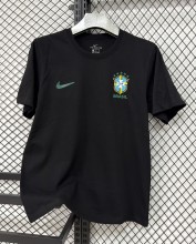 26-27 Brazil Black High Quality Pure Cotton Casual T-Shirt