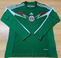 2014 Mexico Home Long Sleeve Retro Soccer Jersey