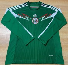 2014 Mexico Home Long Sleeve Retro Soccer Jersey