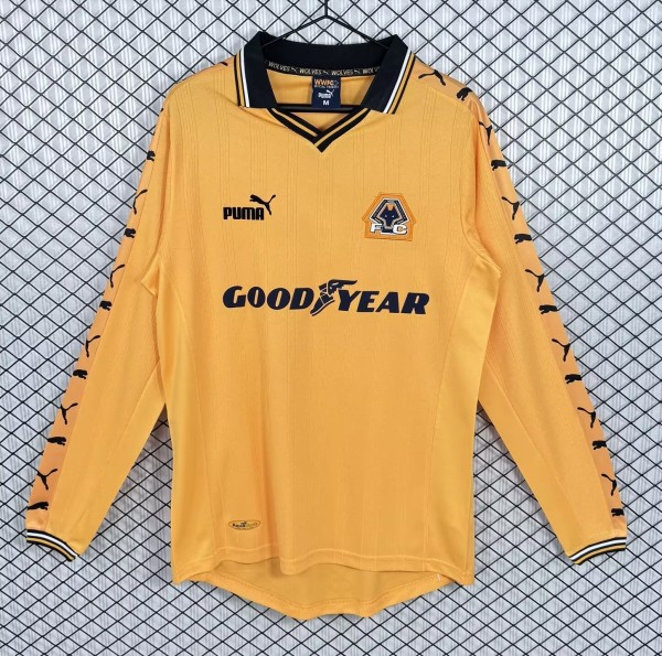 1998-1999 Wolves Home Long Sleeve Retro Soccer Jersey
