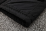 24-25 Napoli Black Hooded Windbreaker Fabric Cotton Coat
