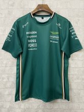 2025 F1 Aston New Pattern Short Sleeve Racing Suit（圆领，无号码）