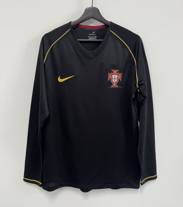 2006 Portugal Away Long Sleeve Retro Soccer Jersey