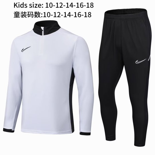 2025 NK White Kids Half Pull Tracksuit