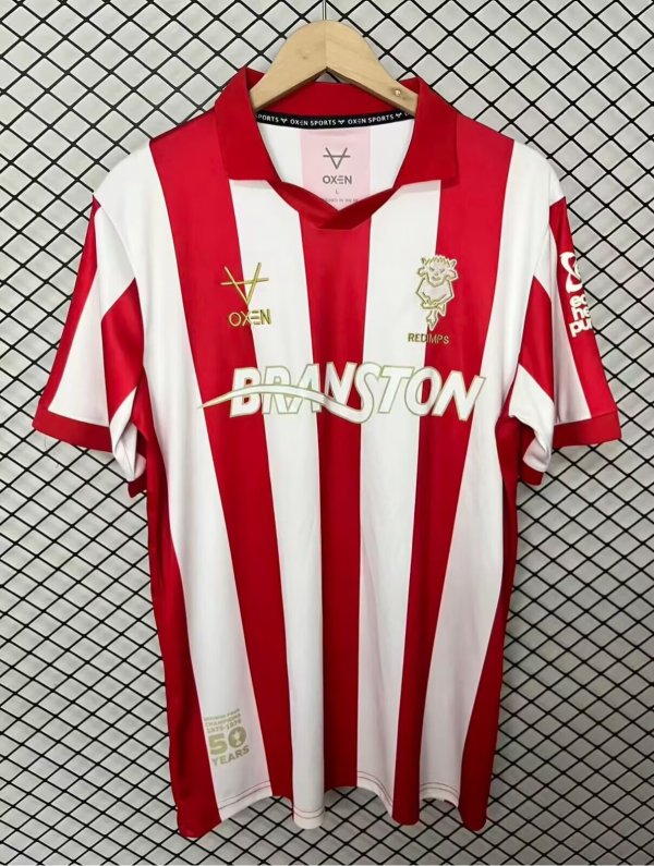 26-27 Lincoln City Red 50th Anniversary Commemorative Edition Fans Soccer Jersey