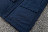 24-25 Palmeiras Royal Blue Hooded Windbreaker Fabric Cotton Coat