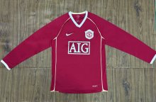 2005-2006 Man Utd Home Long sleeves Retro Soccer Jersey