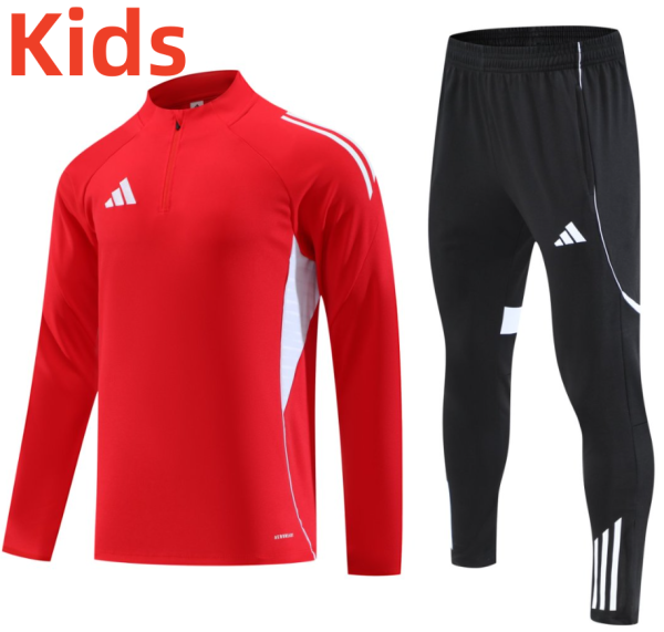 2025 AD White Kids Half Pull Tracksuit