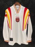 1996 Spain Home Long Sleeve Retro Soccer Jersey