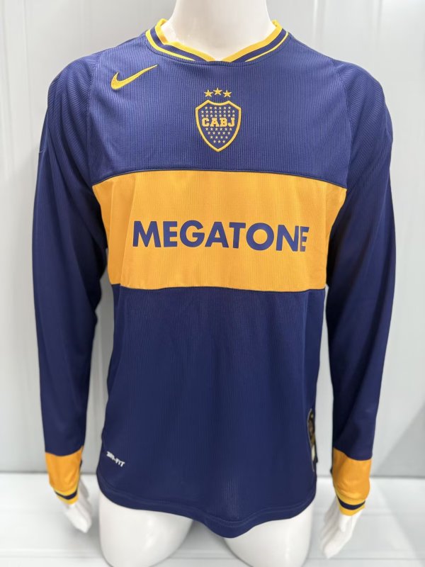 2006-2007 Boca Juniors Home Long Sleeve Retro Soccer Jersey