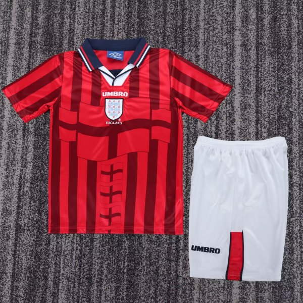 1998 England Away Kids Retro Soccer Jersey