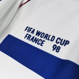 1998 France Away White Retro Soccer Jersey