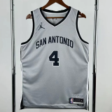 25-26 SA Spurs FOX #4 Grey Top Quality Hot Pressing NBA Jersey
