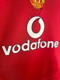 2004-2006 Man Utd Home Long Sleeve Retro Soccer Jersey